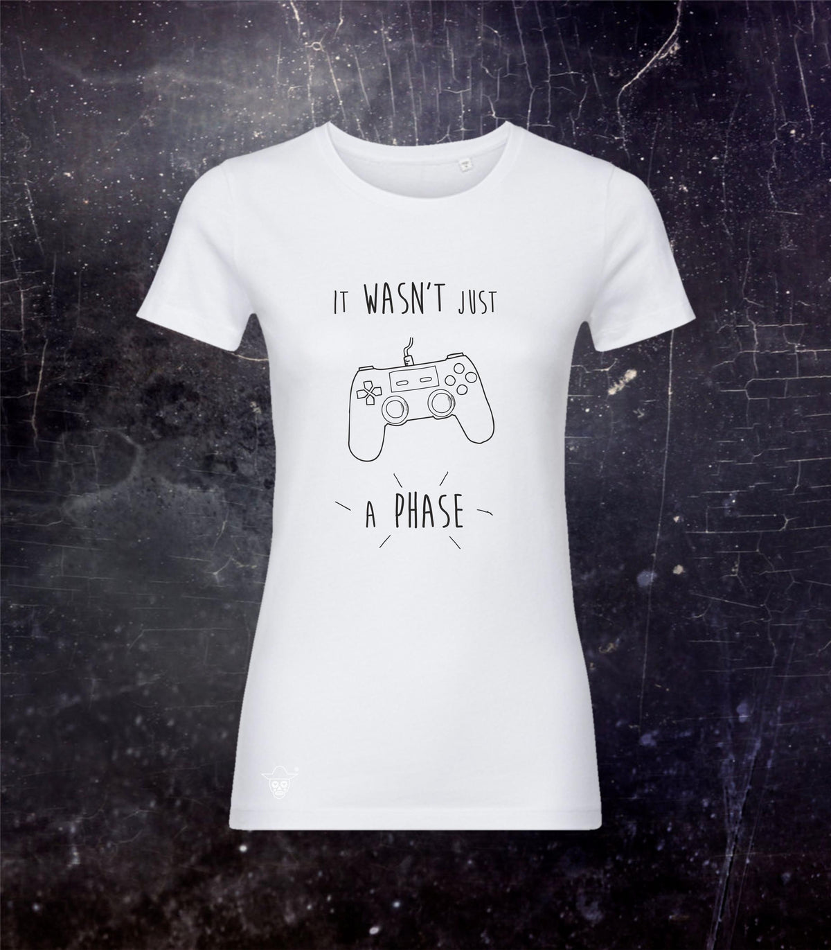 Woman Organic Cotton Gaming Is Not Just A Phase T-shirt, Black and White Gamer Girl T-shirts, Videogames Shirts For Her, Alternative Top