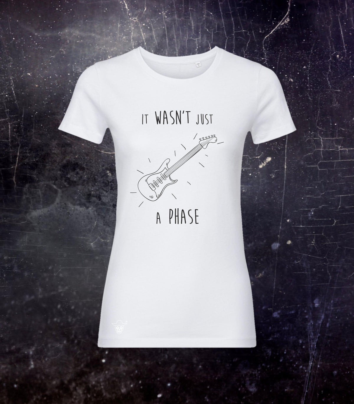 Woman Guitar White T-shirt, Organic Cotton with Guitar Illustration for Women, Gift For Guitar Player, Super Soft Music Graphic Shirt