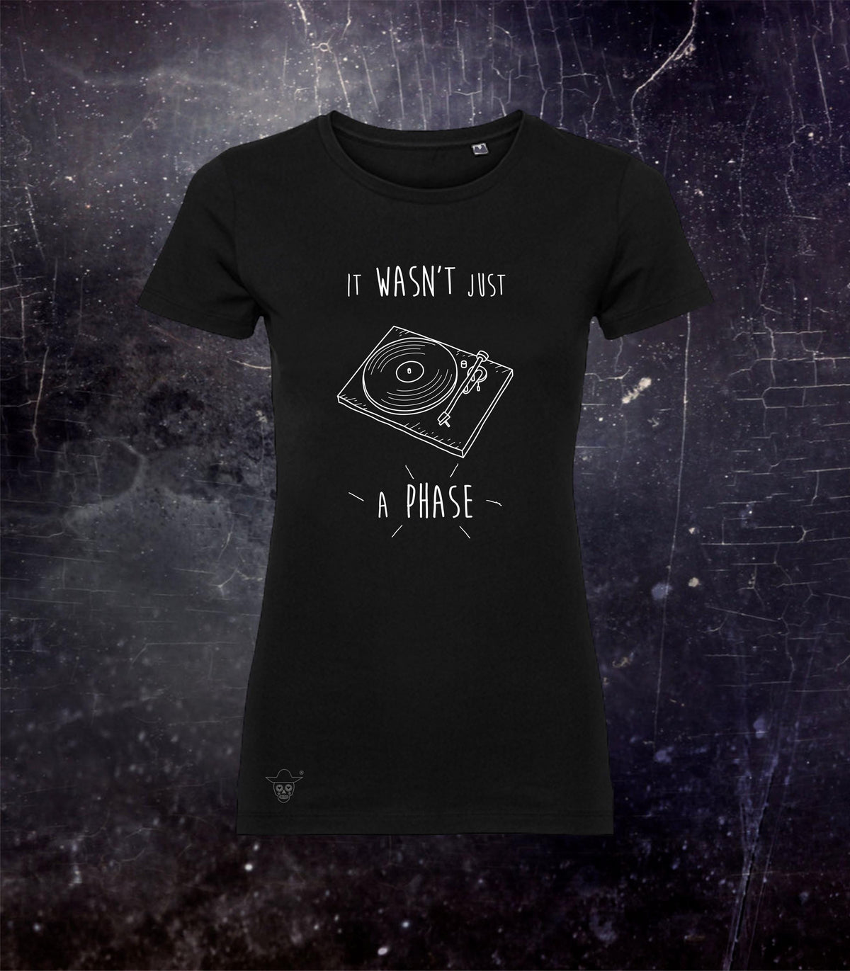 Vinyl Record Not Just a Phase Black and White Woman T-shirt, Record Collector Vinyl Enthusiast Audiophile Gift, Soft Comfy Short Sleeve Top