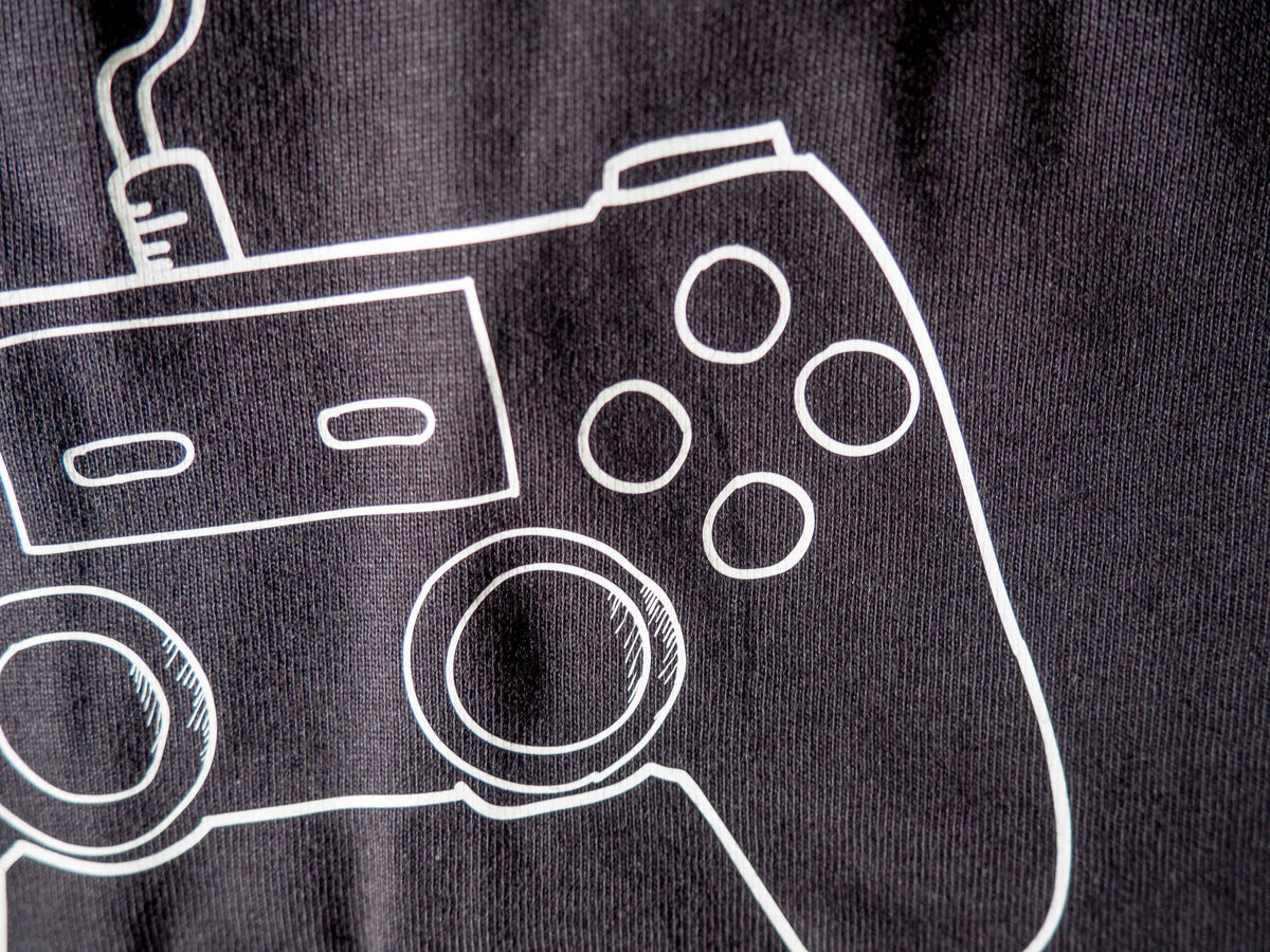Gaming Is Not Just A Phase Unisex T-shirt, Organic Cotton Gender Neutral Short Sleeve Gaming Shirt, Black and White T-Shirt For True Gamers