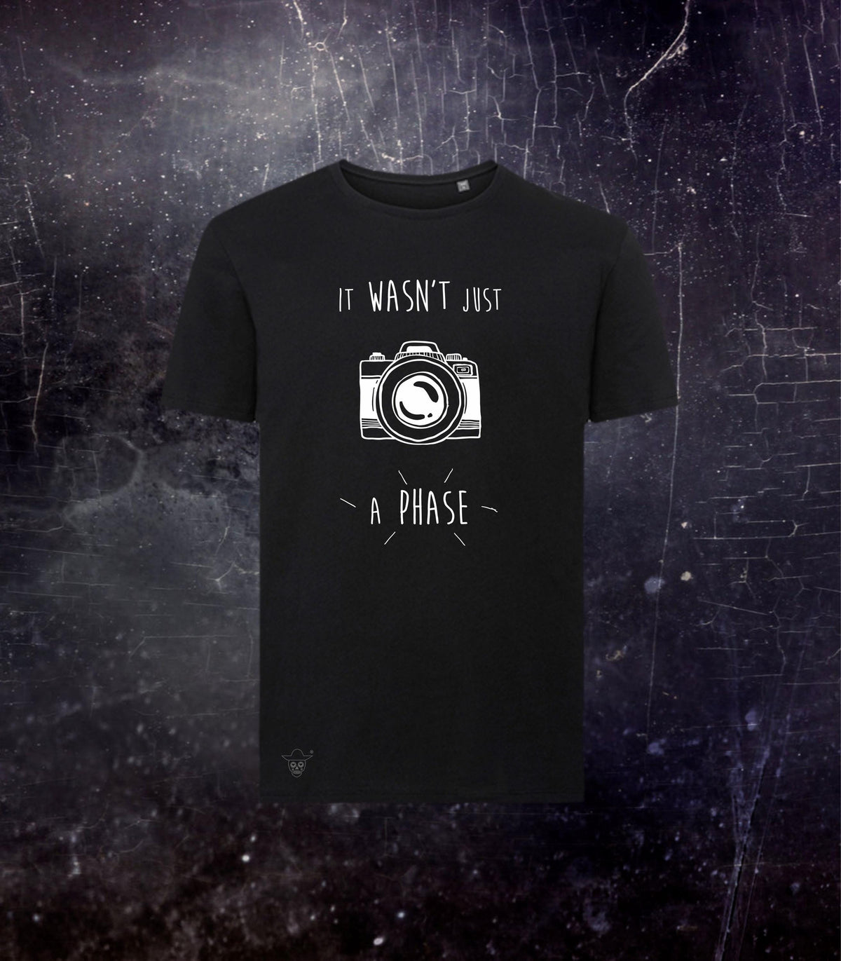 Photography Is Not A Phase T-shirt, Perfect Gift or Present for Photographer, Unisex Organic Cotton Regular Fit Black and White Photo Top