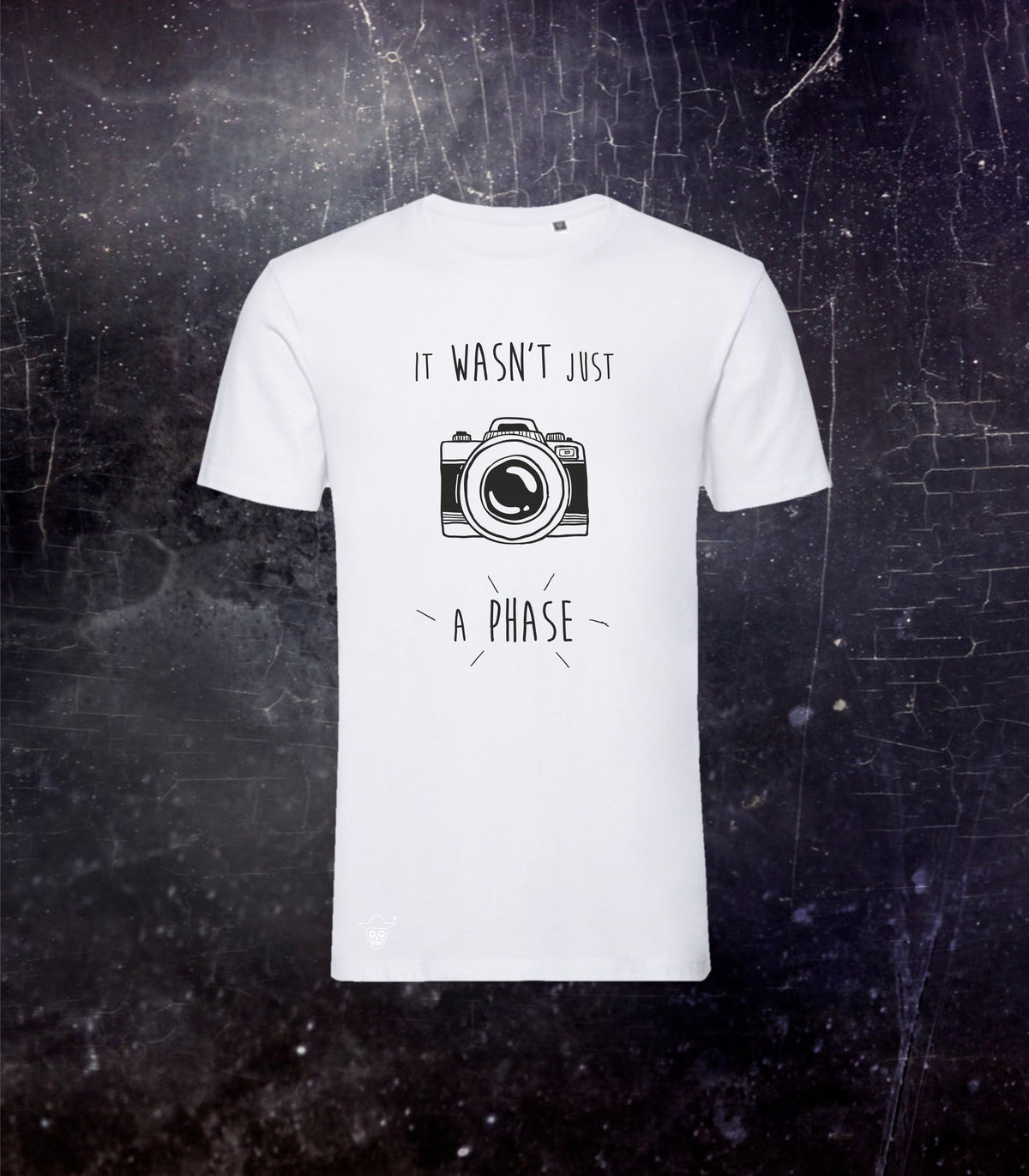 Photography Is Not A Phase T-shirt, Perfect Gift or Present for Photographer, Unisex Organic Cotton Regular Fit Black and White Photo Top