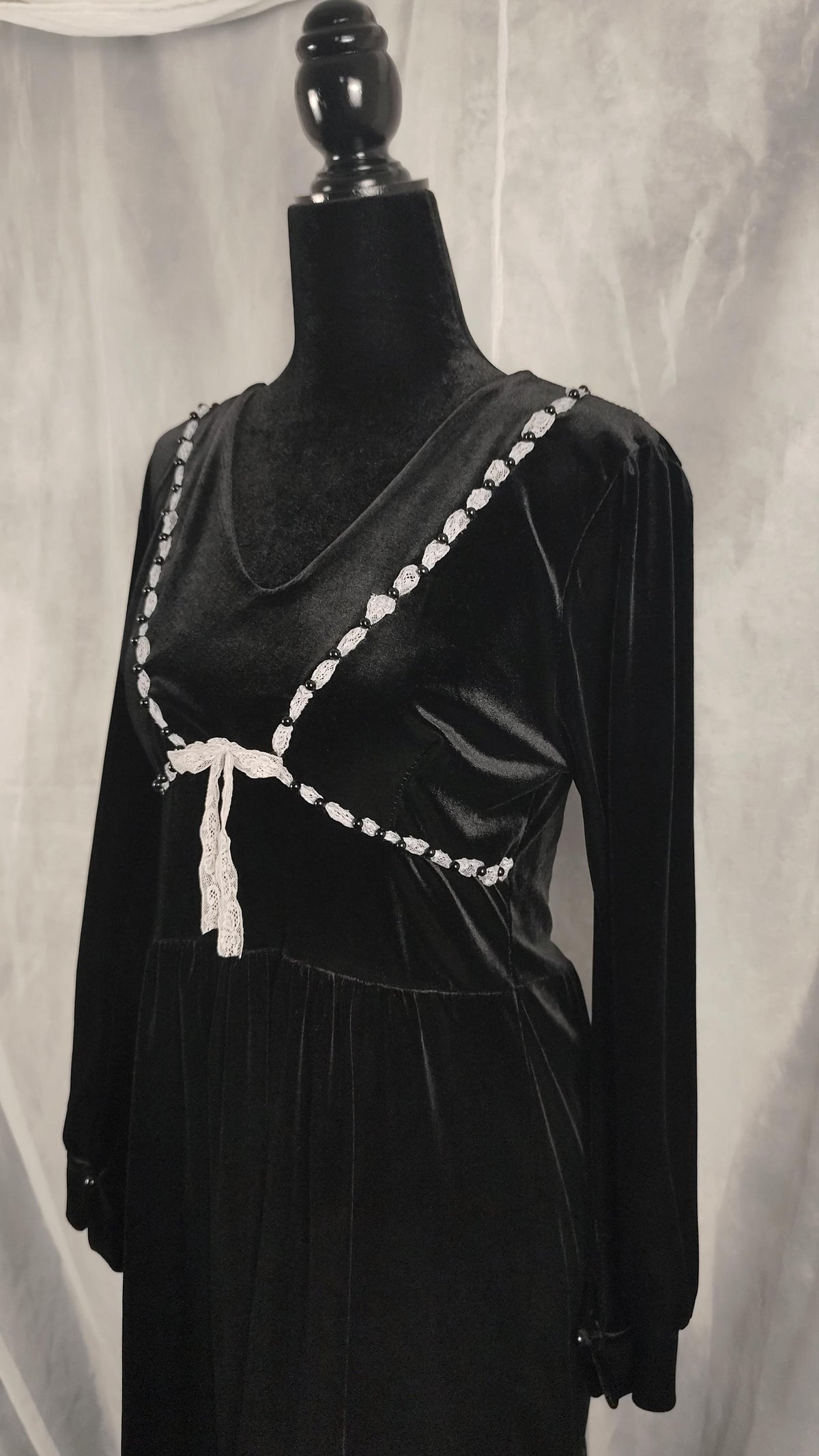Midi Black Velvet Dress