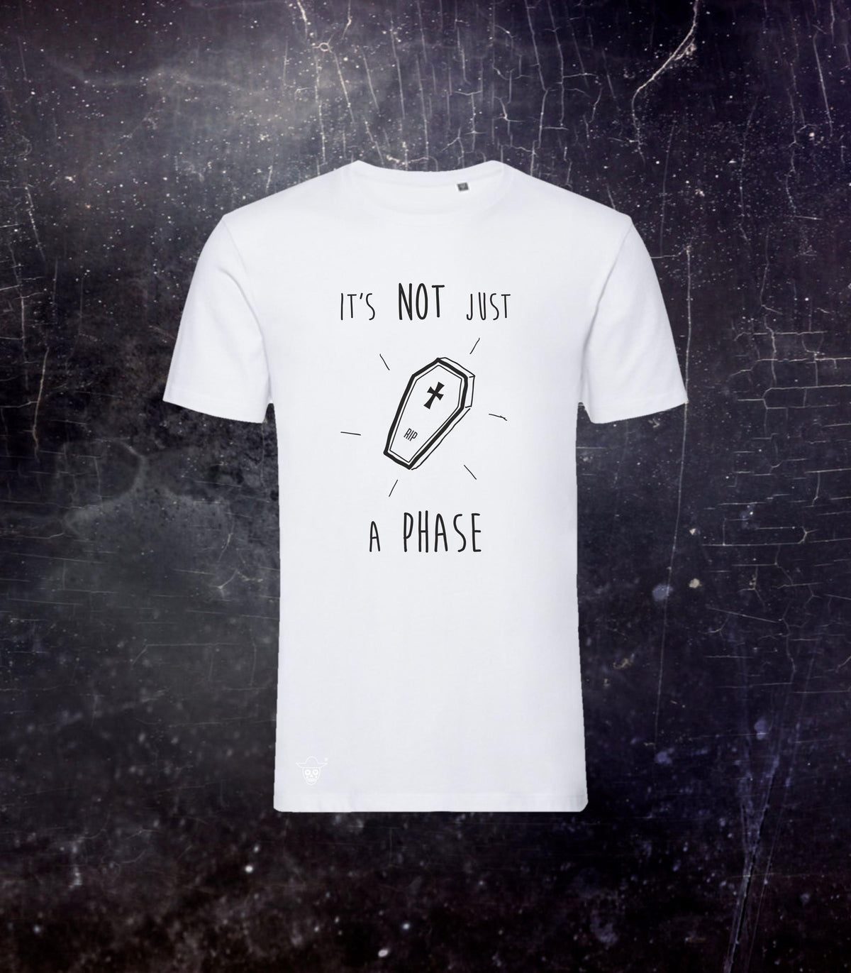 Organic Cotton Black and White Not a Phase T-shirts, Gender Neutral Alternative Gothic Tops, Statement Shirts for Everyday Wear