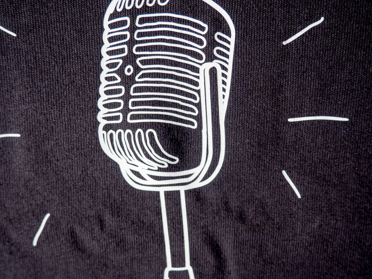 Singing Is Not A Phase Black and White T-Shirt, Perfect Gift for Lead Singers and MC, Organic Cotton Short Sleeve Shirt with Micro Doodle